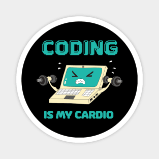 Programmer Coding Is My Cardio Fun Coder Magnet